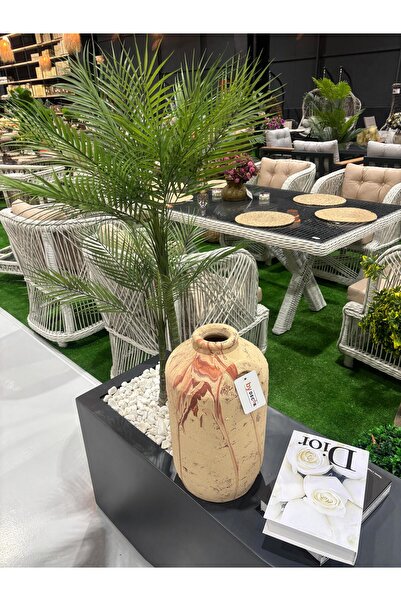 Ekodoğa Vazo Çömlek Yapay Çiçek Arajman Toprak Saksısı Ev Ofis Dekoru