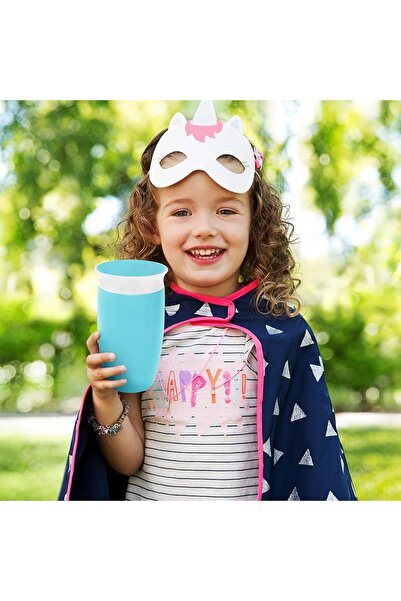 Munchkin Miracle 360 Spill-Proof Toddler Cups, Green/Blue, 10 oz, Pack of 2, Plastic