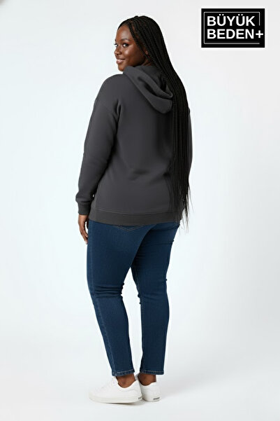 Superlife Γυναικείο φούτερ με κουκούλα Plus Size SPR24BSWK57