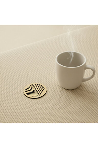 hebmeyy Wooden Coasters, Leaf Pattern, Set of 4