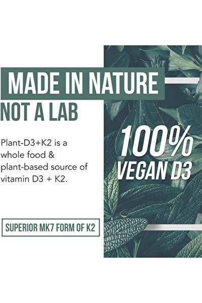 triquetra Health Organic D3 + K2 (5000 IU D3 / 120 mcg K2) - 60 Vegan Capsules