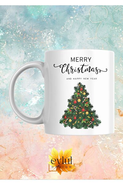 Eylül Design New Year Special Design Merry Christmas Christmas Tree Printed M...