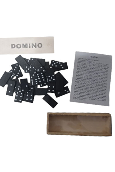 Vision XXI Joc Domino In Cutie De Lemn, 28 Piese Din Lemn Negre Cu Puncte Alb...
