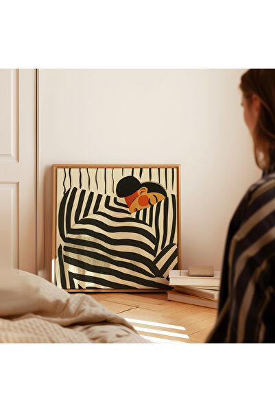 ARTHOUSECOLLECTIVE Striped Embrace – Abstract Art Collection – Square Poster - Unframed Poster in Painting Sizes