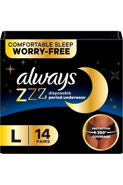 Always ZZZ Women's Overnight Disposable Underwear, Large/X-Large (14 pcs)