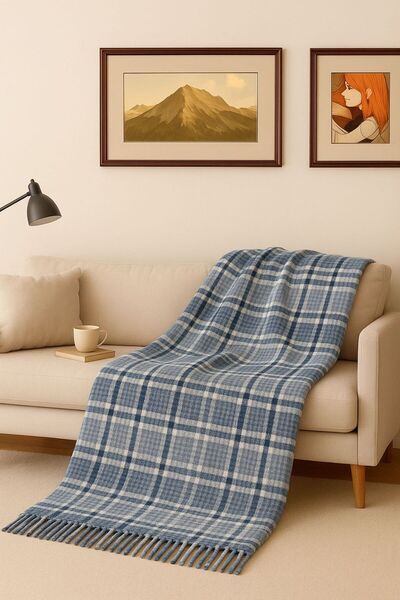 Dinarsu Cozy Life Pamuklu Skoç Tv Battaniyesi 130x170