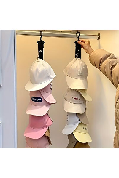 Haneliya 8 Klipsli Paslanmaz Şapka Askısı