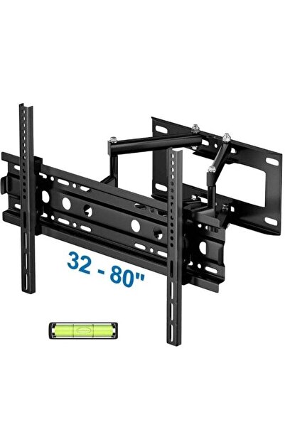 HYX حامل حائطي كامل الحركة لأجهزة التلفزيون مقاس 32 إلى 80 بوصة، يتحمل حتى 13...