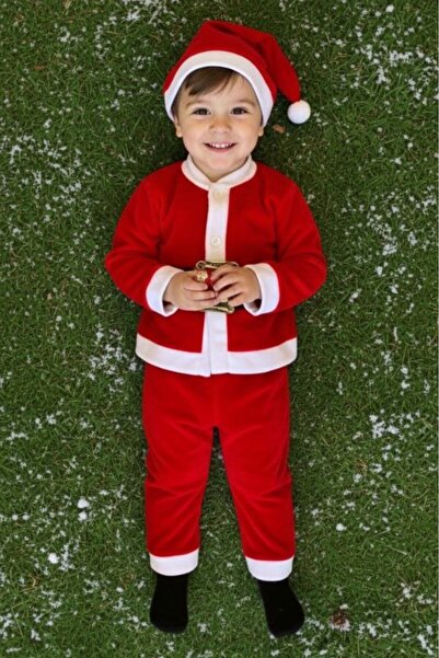 Parti Selesi Boys' Santa Claus Costume Red Winter Suit New Year Party Festival Dress Set