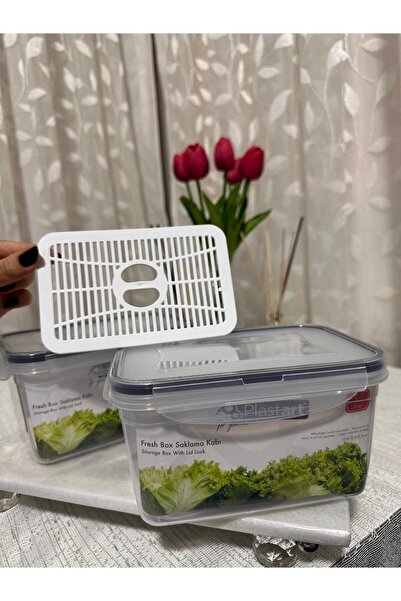 Plastard Multi-Purpose Fresh Box Storage Container with 2 Strainers and Vacuum Lid