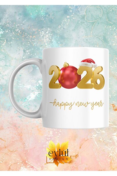 Eylül Design 2026 New Year Happy New Year Special Design Printed Mug Cup Gift...