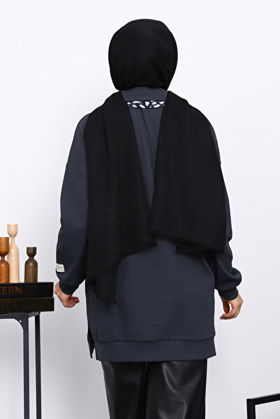 İmajButik Smoked Scarf Detailed Collared Tunic