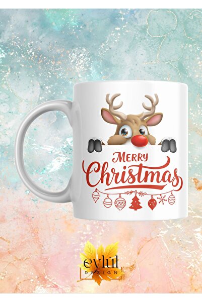 Eylül Design تصميم خاص لعيد الميلاد المجيد مطبوع كوب هدية كوب للشاي والقهوة