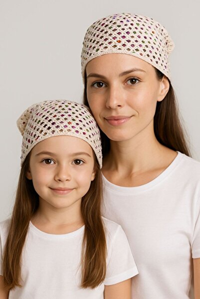 MyHappyPlace مجموعة باندانا محبوكة بالترتر للأم والابنة