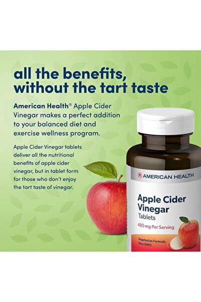 American Health Apple Cider Vinegar Tablets, 200 Count