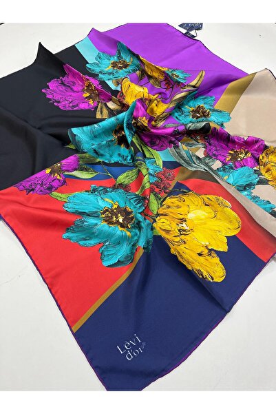 Levidor Mor Tivil İpek Eşarp Outlet IST 1010 - 11 Karışık Desen