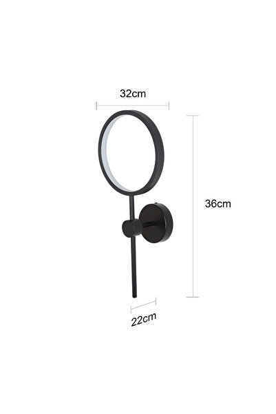 HAMER Ultra Glow single wall light, black with 3 lights.