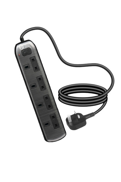 Green Home KSA Green Home Power Extension Socket 4 Gang 3 Mtr Cable - Grey Color