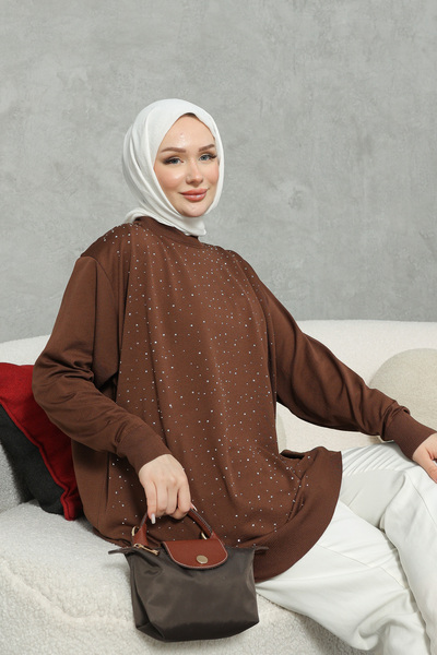 NEW DAĞ Stone Detailed Oversized Knitwear Tunic