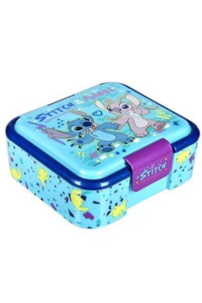 Tessari Cutie de prânz albastră cu 3 compartimente și model cusut - 1280 ml