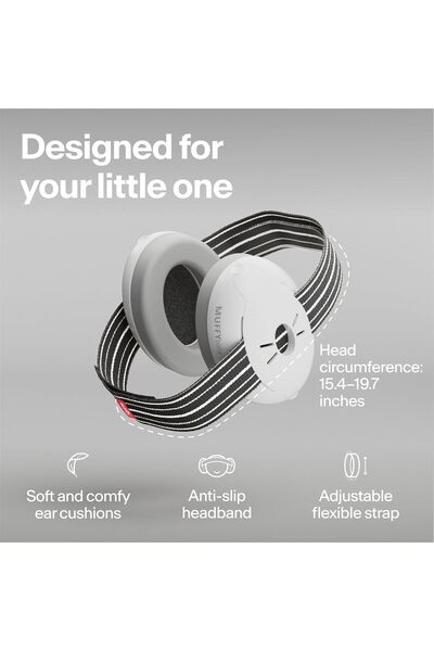 ALPINE HEARING PROTECTION Alpine Muffy Baby Ear Protection - Noise-Reducing Earmuffs, Black, 1 Count