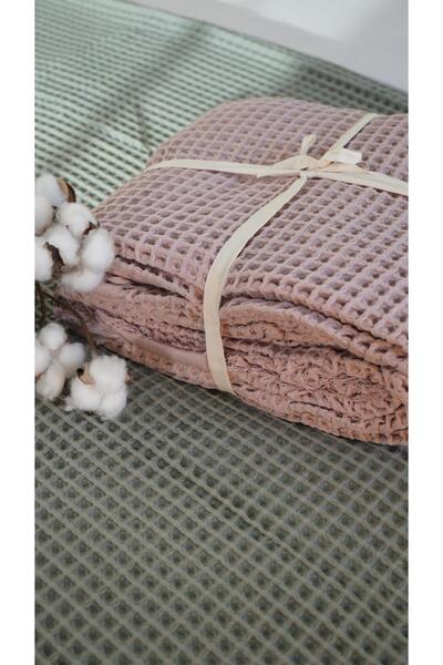 ERISHOMEE Waffle Desen Pembe Tek Kişilik 150 × 200 Cm
