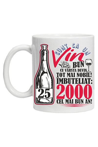 CRD PRINT Personalized mug 'Un Vin Bun 2000-25' (red print on white) 330 ml