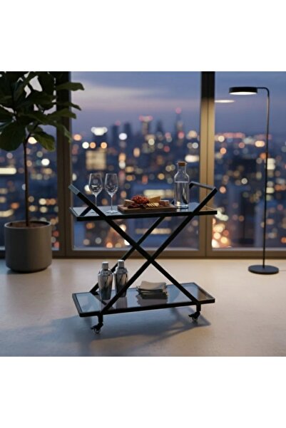 DEC24 100cm service cart with an innovative architectural design