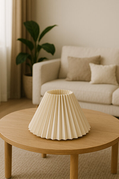EvLight Pleated Cream Lampshade Head