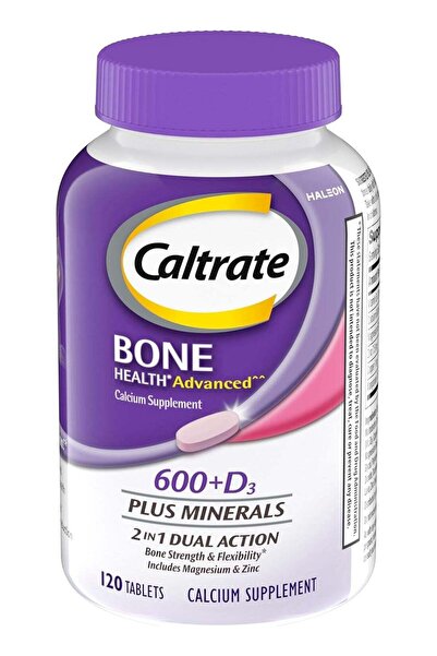 Caltrate صحة العظام المتقدمة، 600+D3 بالإضافة إلى المعادن، 120 قرصًا