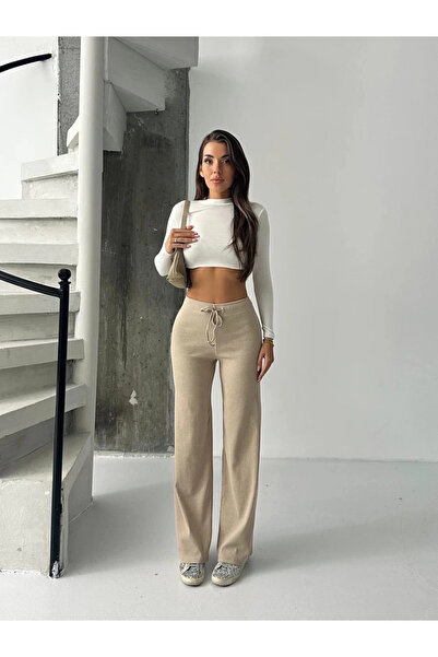 ZENGEZUR MALL Lvsqvr Fit Comfort Beige Loose Pants A6011 (170122) (Size: Standard)