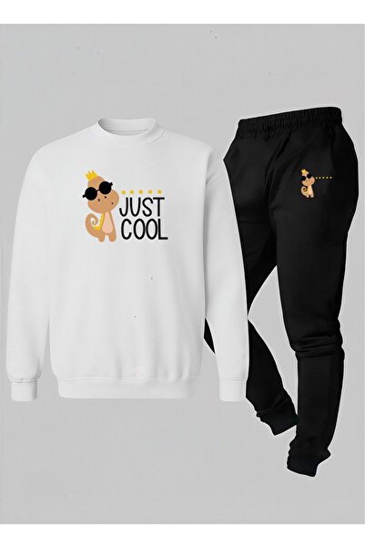 LORVEX Unısex Swea tricou - Trening pentru copii cu gât rotund JUST COOL impr...