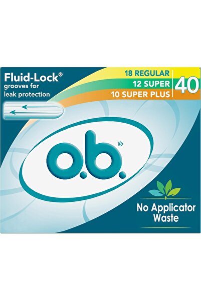 o.b. سدادات قطنية أصلية بدون أداة تطبيق، عادية/فائقة/فائقة جدًا، 40 سدادة قطنية