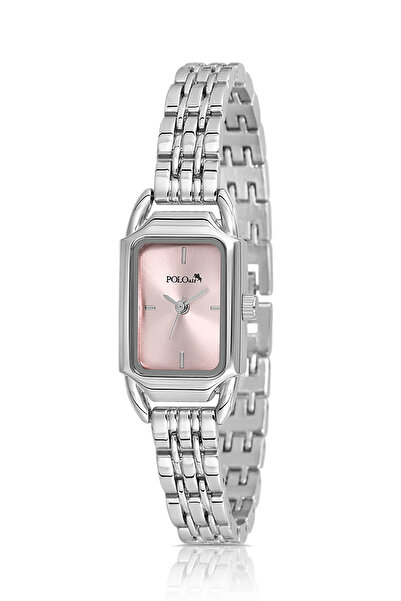 Polo Air Vintage Women's Wristwatch Zircon Stone Baguette Bracelet Combination Silver Pink Color Pl-1563B3