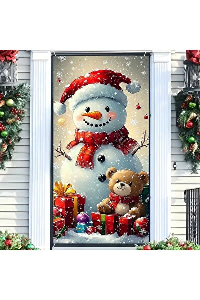PROMISEBACKDROP2 زينة باب مرنة مقاس 190×75 سم، غطاء باب من القماش، ديكور عيد ...