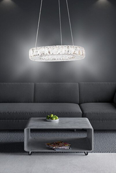 aydın home light PARLA Tek Katlı Sarkıt Kristal Avize - Yuvarlak Taşlı Avize ...