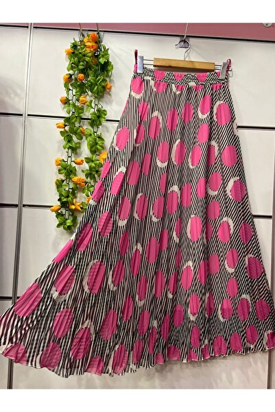 edu collection Φούστα από σιφόν με σχέδιο με επένδυση από καμπάνα