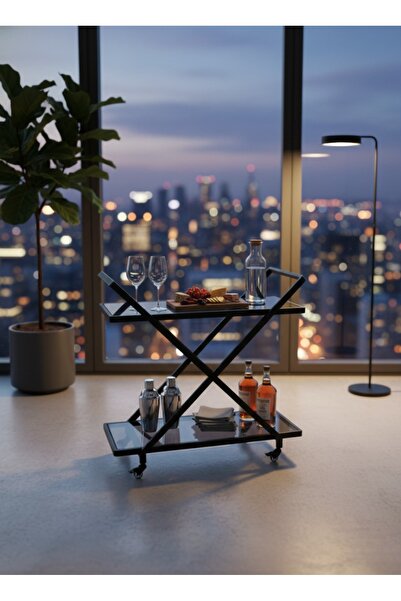 DEC24 100cm service cart with an innovative architectural design