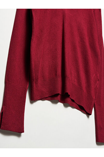 Dilvin V-Neck Sleeve Slit Sweater