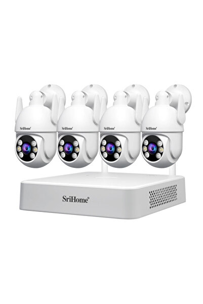 SRIHOME NVS011-IPC059 2MP Two-way Audio WiFi CCTV Camera 8CH NVR Video Recorder - EU Plug