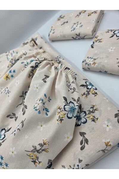 pınarhome collectıon Fabric Fitted Sheet for Pad Beds + Pillow Case with Cover (Corner Depth 30 Cm) New Season***