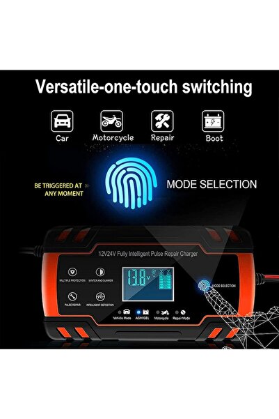 Tartek Multifunctional Car Charger/Jump Starter, 12V/8A 24V/4A, Digital Display