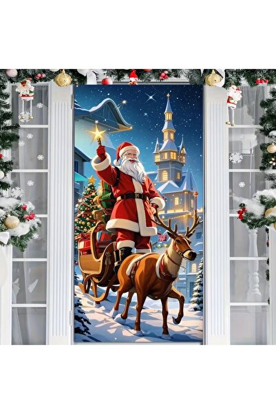 PROMISEBACKDROP2 زينة باب مرنة مقاس 190×75 سم، غطاء باب من القماش، ديكور عيد ...