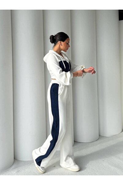 Bak'ap Premium Trend Denim Jeans Detailed 2-Piece Tracksuit Set