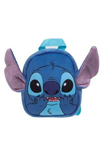 Tessari Plush Velvet Blue-Purple Stitch Backpack for Children 17.5 x 7 x 21 cm