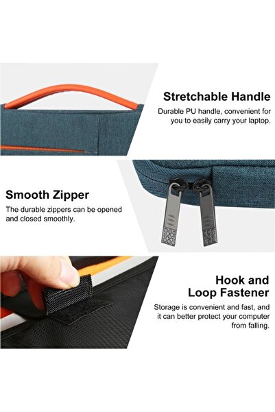Generic 14-Inch Sleeve Case Zipper Laptop Handbag Navy Blue