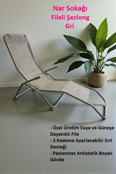 nar sokağı Katlanabilir Fileli Şezlong Plaj, Bahçe ve Balkon Sandalyesi