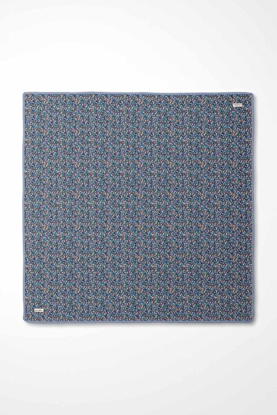 Levidor Eșarfă de mătase twill cu detaliu de litere mini albastru-0926