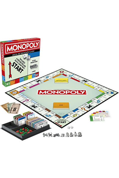 Hasbro Joc de Societate Monopoly Clasic, Joc de Tranzactii Imobiliare Strazile din Bucuresti, Limba Romana
