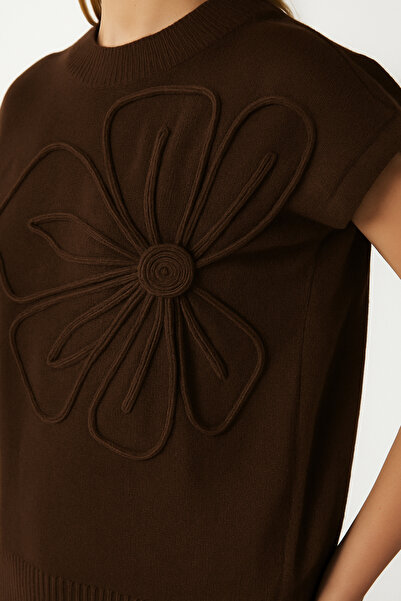 Ritnice Roman Süzene Detail Burgundy Knitwear Sweater